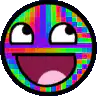 Rainbow test pattern smiley face