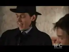 Two men screaming in shock
