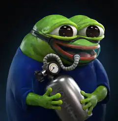 Hopium Pepe with Oxygen Tank