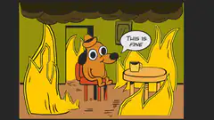 This is Fine dog in burning room
