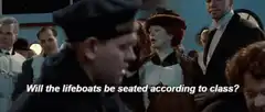 Titanic lifeboats seated according to class
