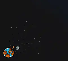 Stack Sats! Bitcoin coins in space