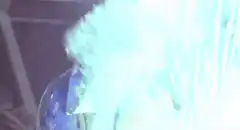 Doc Brown disintegrates into a skeleton