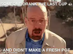 Walter White falls over angry coffee meme
