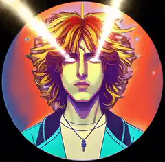 Anime character with laser eyes