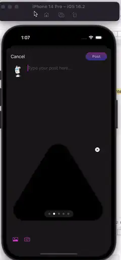 iPhone 14 Pro iOS 16.2 post composer