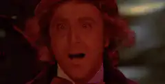 Gene Wilder as Willy Wonka shocked face