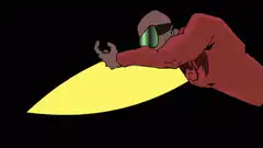 Cartoon character zapping with finger