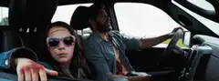 Zombie girl and driver in car