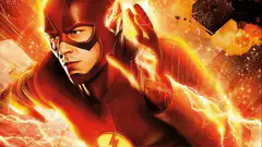 The Flash running with lightning