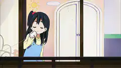 Tsumugi and Haru talking on tin can phones