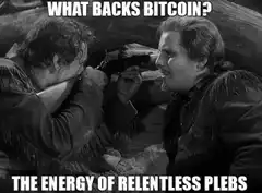What backs bitcoin the energy of relentless plebs