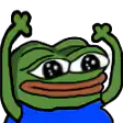 Pepe the Frog with raised arms