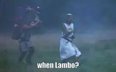 Frodo and Sam running when Lambo
