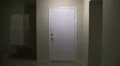 purple monster opens door