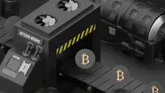 Bitcoin mining machine animation