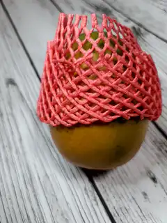 Fruit in red foam net