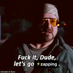Fuck it, Dude, let's go zapping