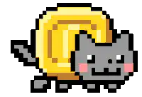 pixel cat with coin