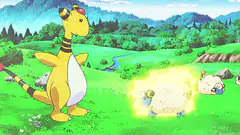 Electabuzz and Electivire in a field
