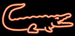 Orange neon alligator outline