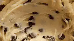 Mixing chocolate chip cookie dough