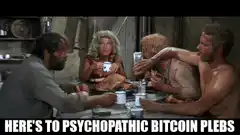 Mad Max toast to bitcoin plebs