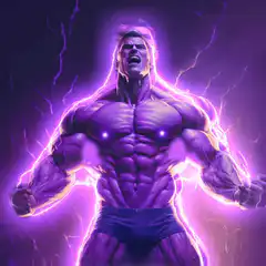 Hulk glowing purple lightning