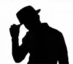 Silhouette man to color bars