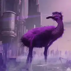 purple bird laser eyes