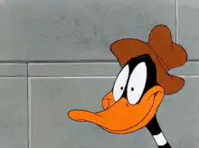 Daffy Duck with dollar sign eyes