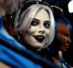 Margot Robbie as Harley Quinn smiling