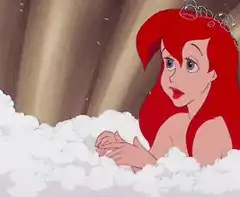 Ariel in a bubble bath