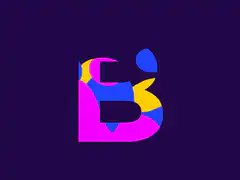 Colorful animated letter B