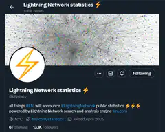 Lightning Network statistics Twitter profile