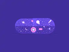 Spinning galaxy pill