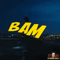 Shazam BAM POW ZAP text animation