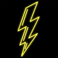 yellow neon lightning bolt