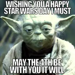 Yoda Star Wars Day meme