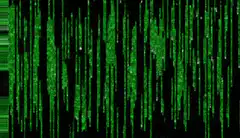 Matrix digital rain green code