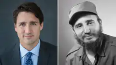 Justin Trudeau and Fidel Castro side by side