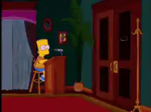Bart Simpson and Homer Simpson in a room