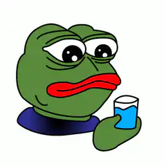 Pepe holding a glass of water