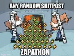 Zapathon meme with two shoveling workers