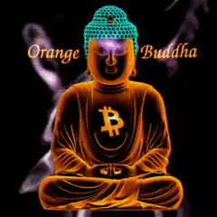 Orange Buddha with Bitcoin Logo