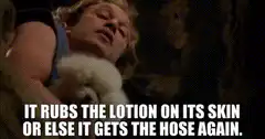 It rubs the lotion on its skin