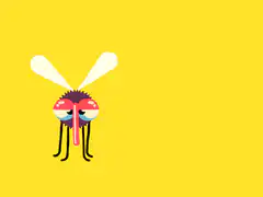 Sad cartoon mosquito