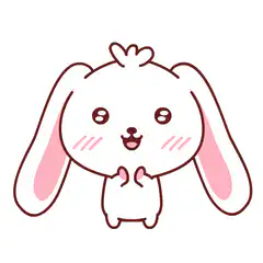 Cute cartoon bunny with long ears