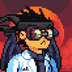 pixel art character with sunglasses