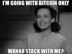 I'm going with Bitcoin only wanna stack with me
